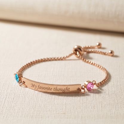 Mother & Daughter Personalized Birthstone Engraved Bracelet