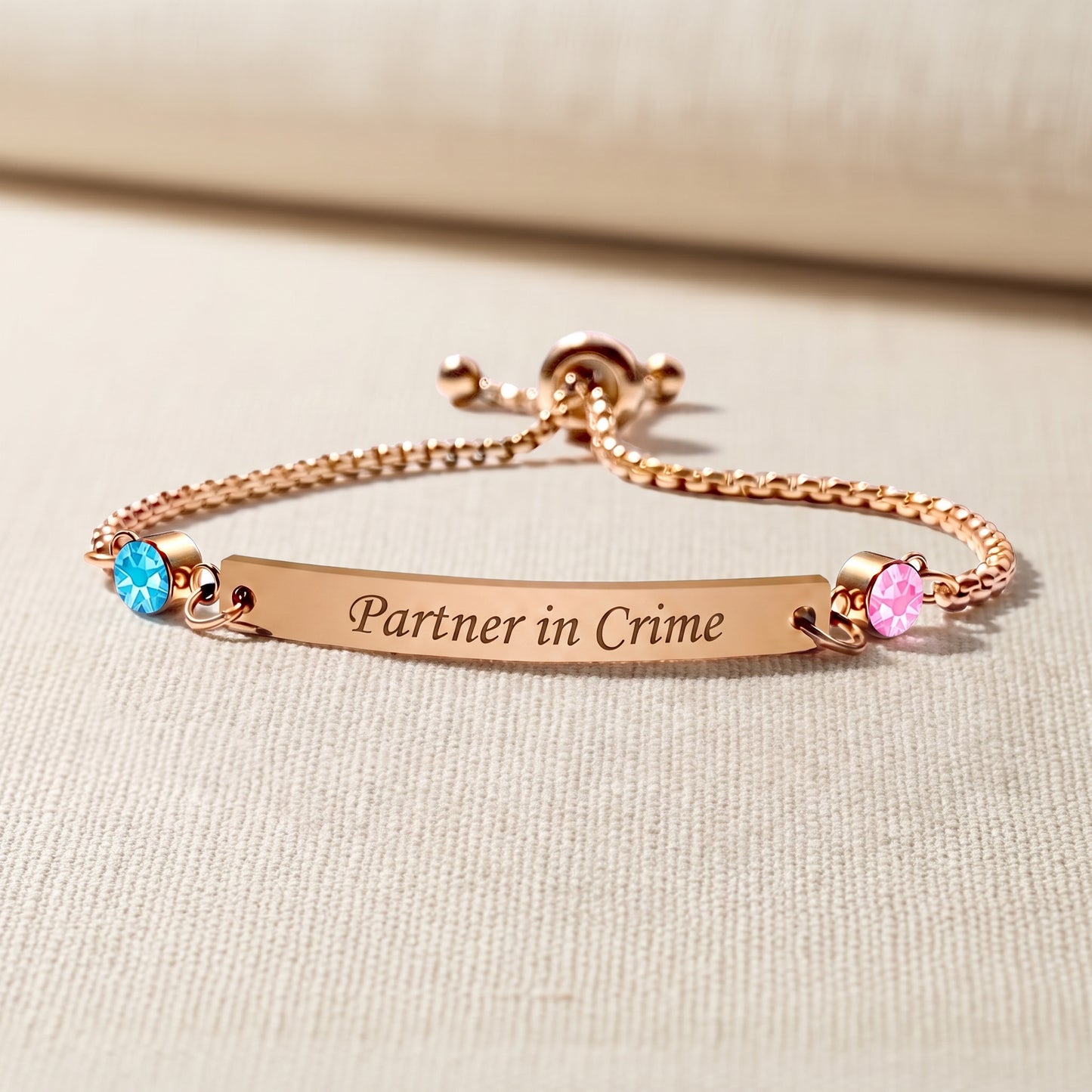 Mother & Daughter Personalized Birthstone Engraved Bracelet