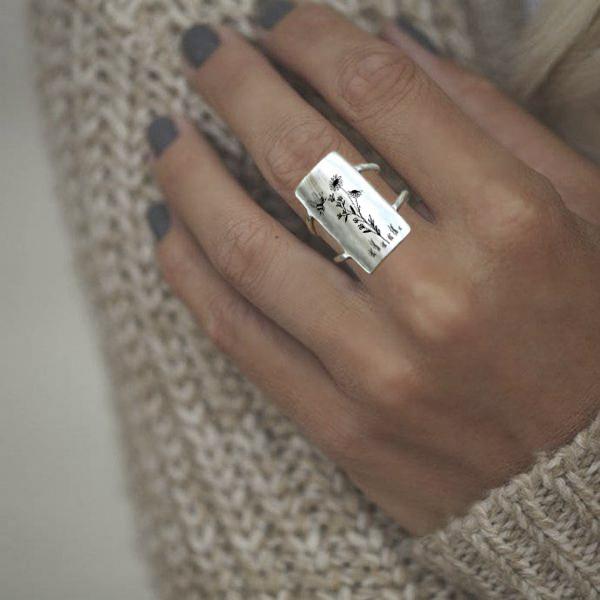 S925 Sterling Silver Flower Butterfly Bee Dragonfly Ring