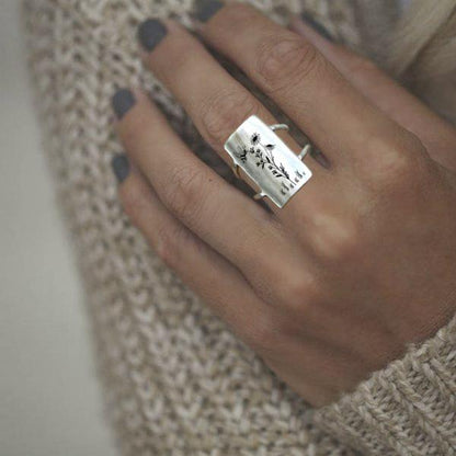 S925 Sterling Silver Flower Butterfly Bee Dragonfly Ring
