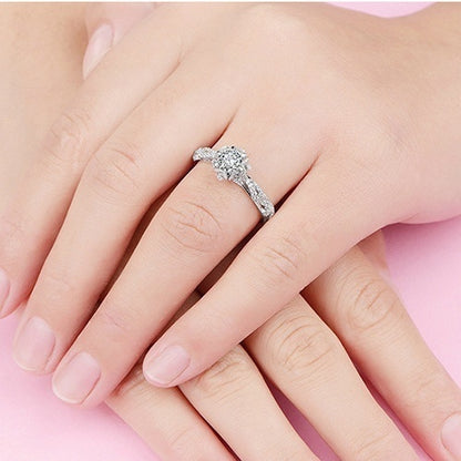 Snowflake Design Moissanite Ring