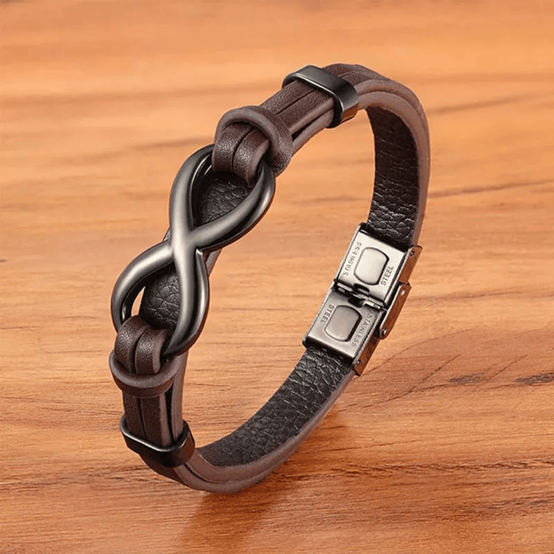 For Love - To My Man Infinity Leather Bracelet