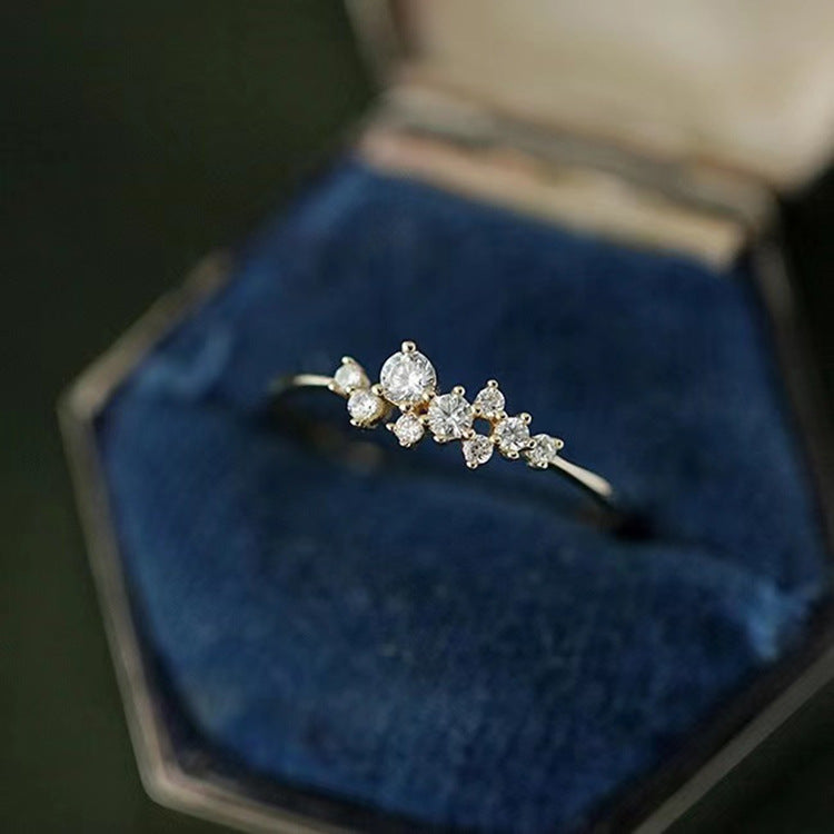 Floral Cluster Moissanite Ring