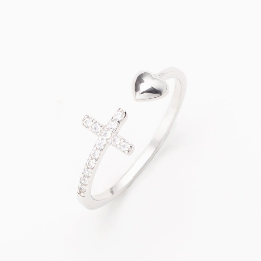 Pray Through It Cross & Heart Ring