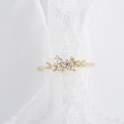 Floral Cluster Moissanite Ring