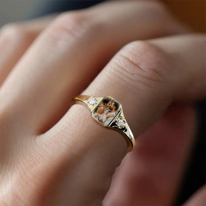 For Love-Photo Birthstone Custom Ring
