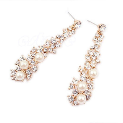 Pearl Moissanite Dangle Chandelier Drop Earrings