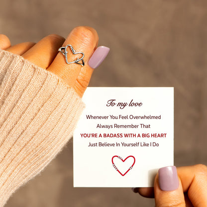 My Love You're Badass With A Big Heart Wire Ring