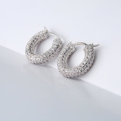 Sparkling Hoop Fashion Earrings