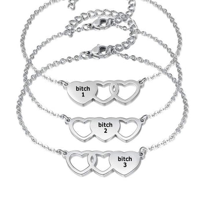 For Friend -You're My Favorite Bitch Heart Set Bracelet