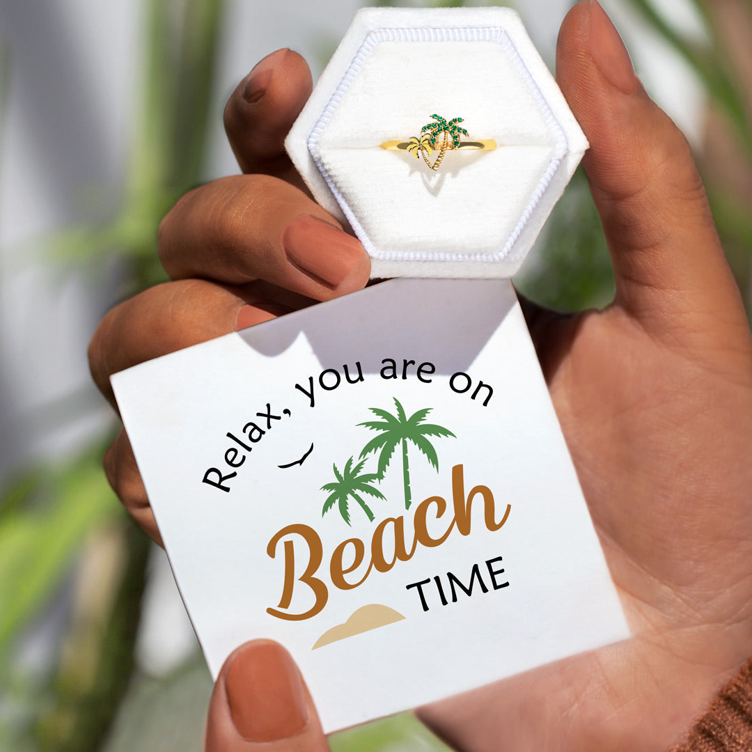 Relax You Are On Beach Time Tree Ring S925
