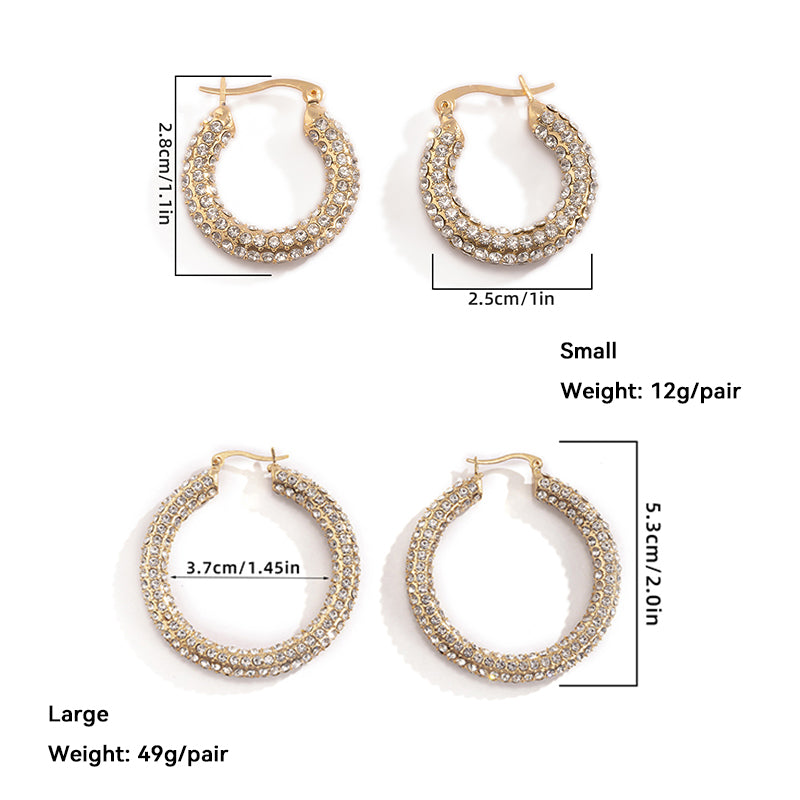 Sparkling Hoop Fashion Earrings
