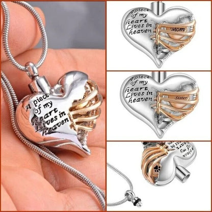 🔥Summer Hot Sale🌊	 A Piece Of My Heart Lives In Heaven - Chain and Urn Pendant