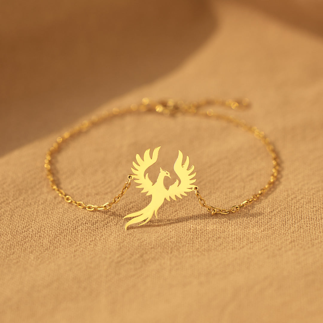 Rise Up Golden Phoenix Charm Bracelet