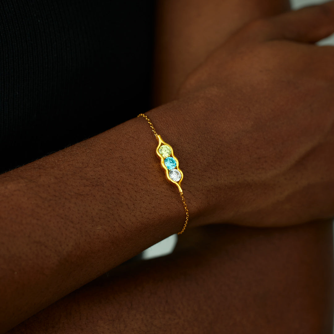 For Friend- We're Peas in a Pod 2-6 Birthstone Bracelet