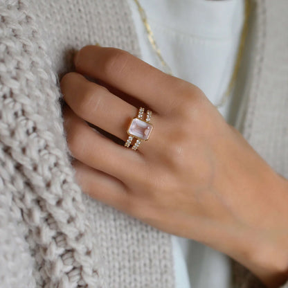 I Am Enough Rose Quartz Ring