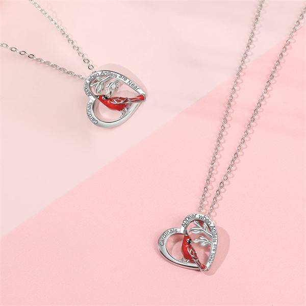 Cardinal Heart Pendant Necklace🎁The Best Gifts For Your Loved Ones💕