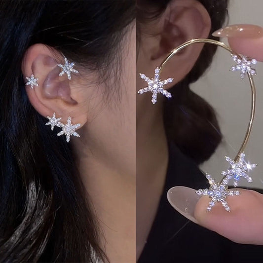 Snowflake Windmill Rotatable Style Zircon Earrings