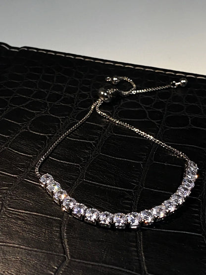 Tennis Bracelet Round Cut Created Moissanite