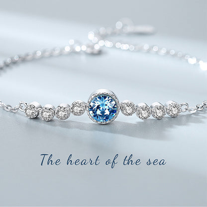Heart of the Sea 925 Sterling Silver Necklace Earring Bracelet Set