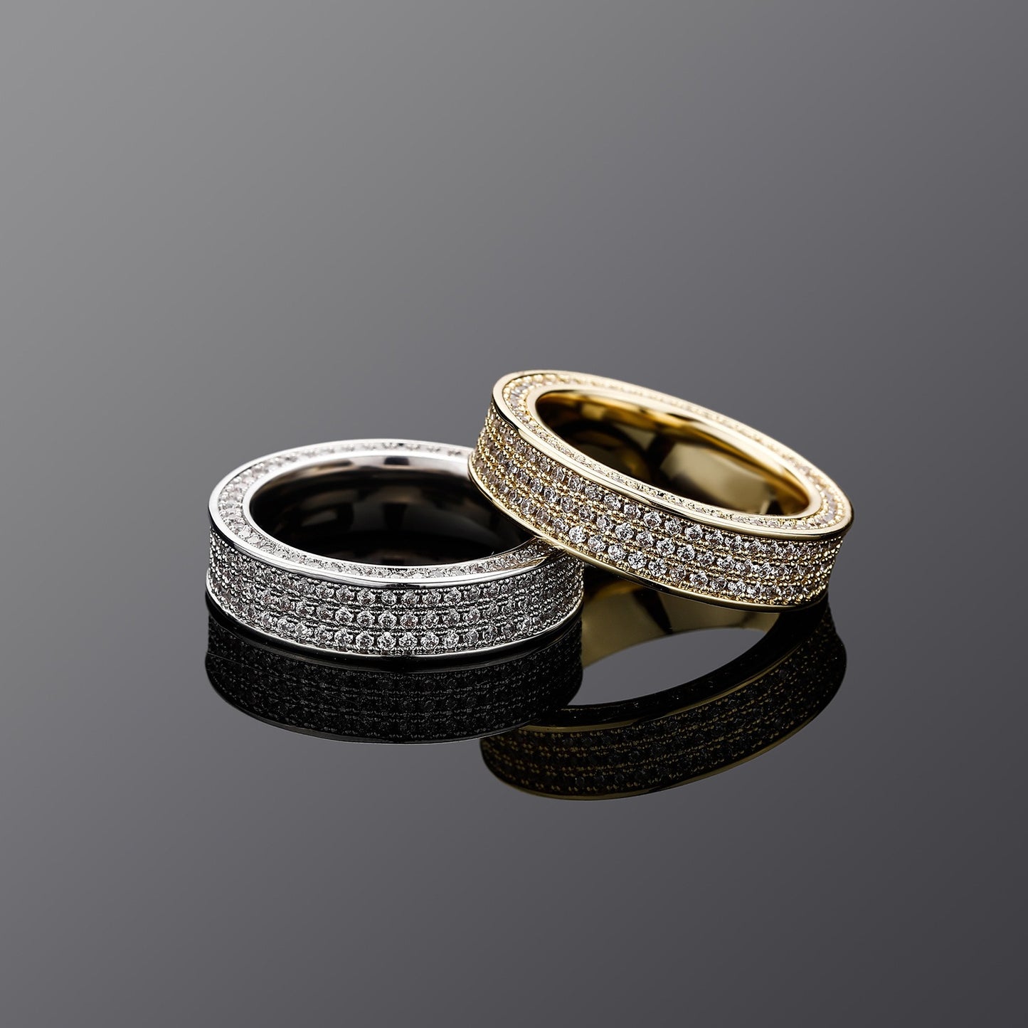Faux Three Row Fashion Masonry Ring