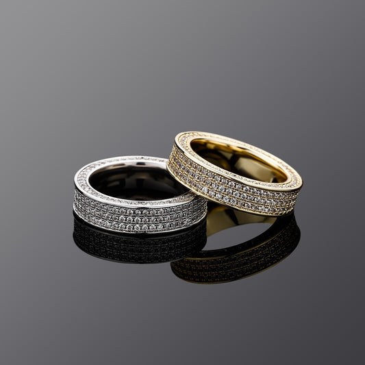 Faux Three Row Fashion Masonry Ring
