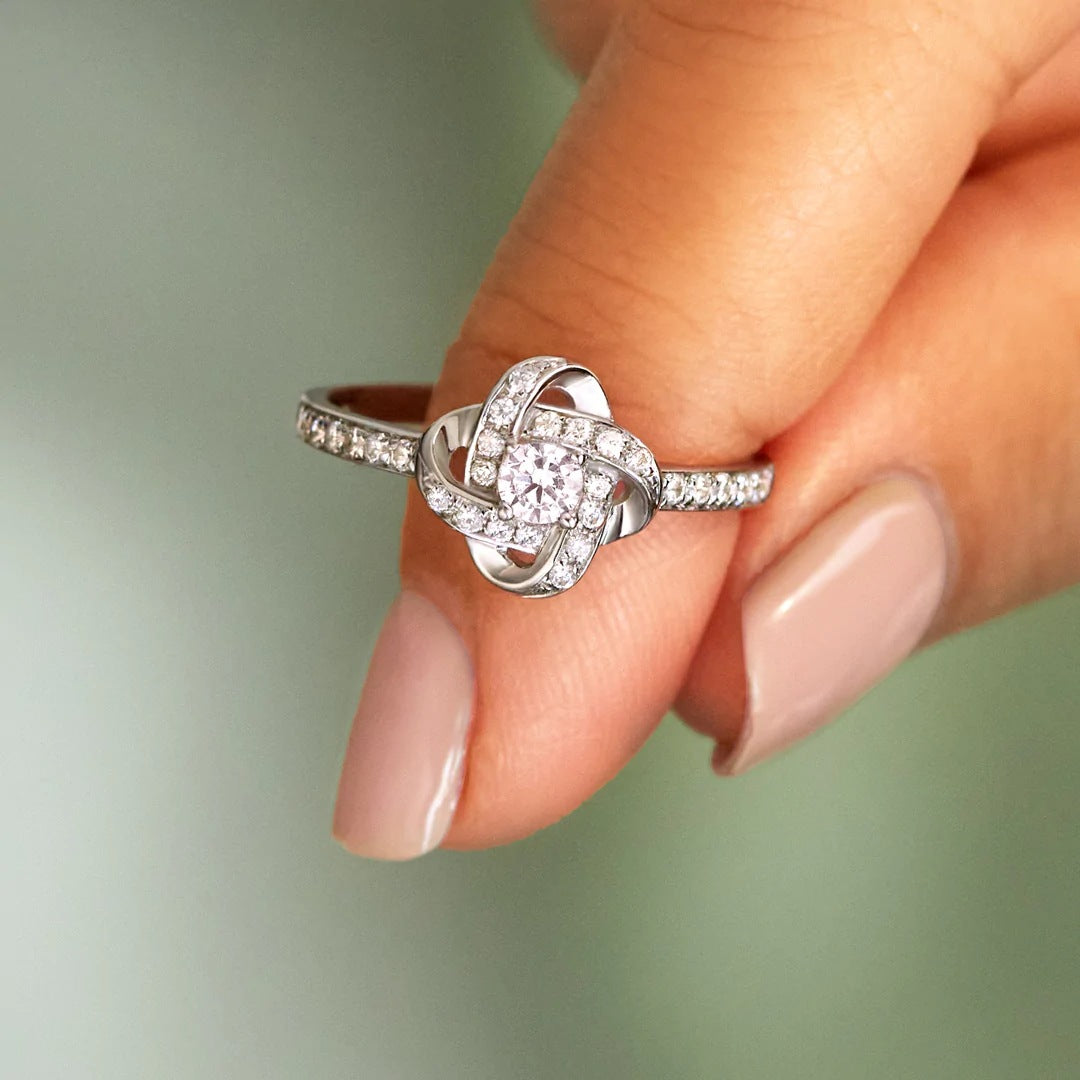 To My Beautiful Daughter - Forever Love Knot Sterling Silver Ring