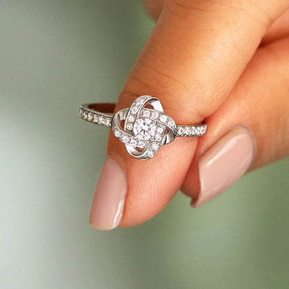 To My Beautiful Daughter - Forever Love Knot Sterling Silver Ring