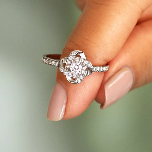 To My Beautiful Daughter - Forever Love Knot Sterling Silver Ring