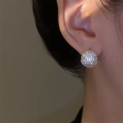 Double-Sided Sparkling Crystal Ball Earrings