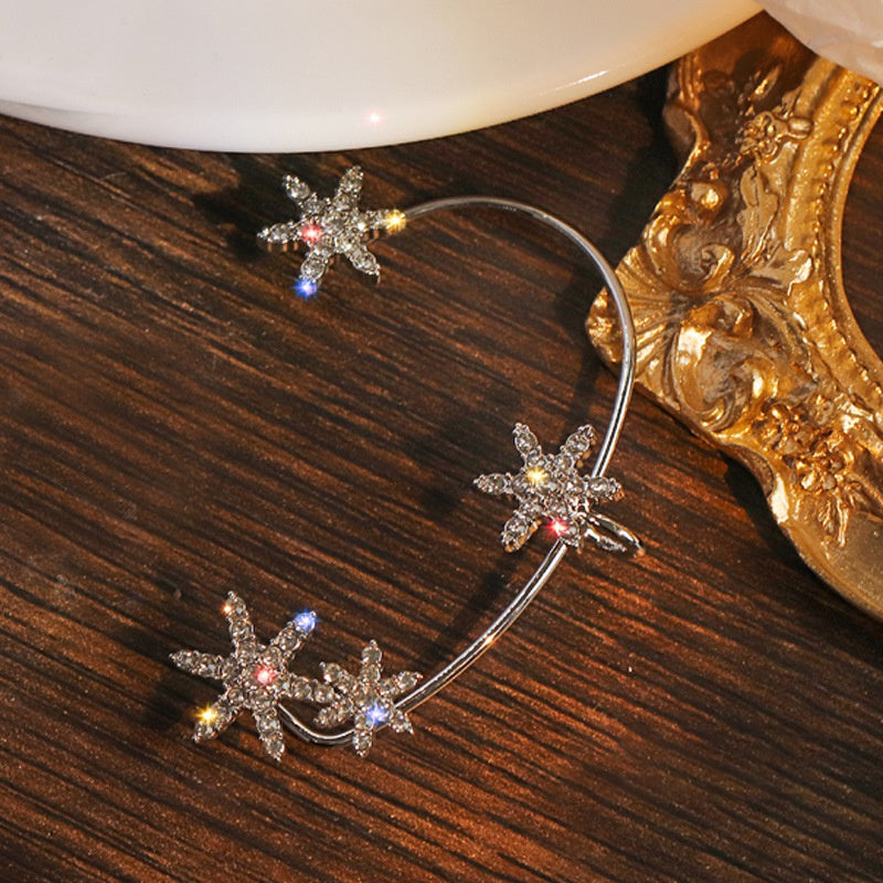 Snowflake Windmill Rotatable Style Zircon Earrings