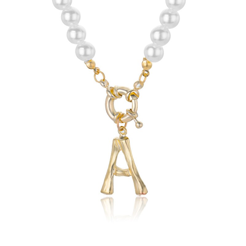 Personal Pearl Necklace Choker Alphabet A-Z