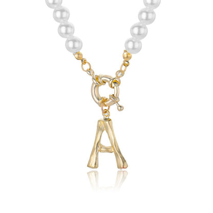 Personal Pearl Necklace Choker Alphabet A-Z