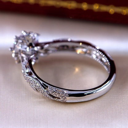 Snowflake Design Moissanite Ring