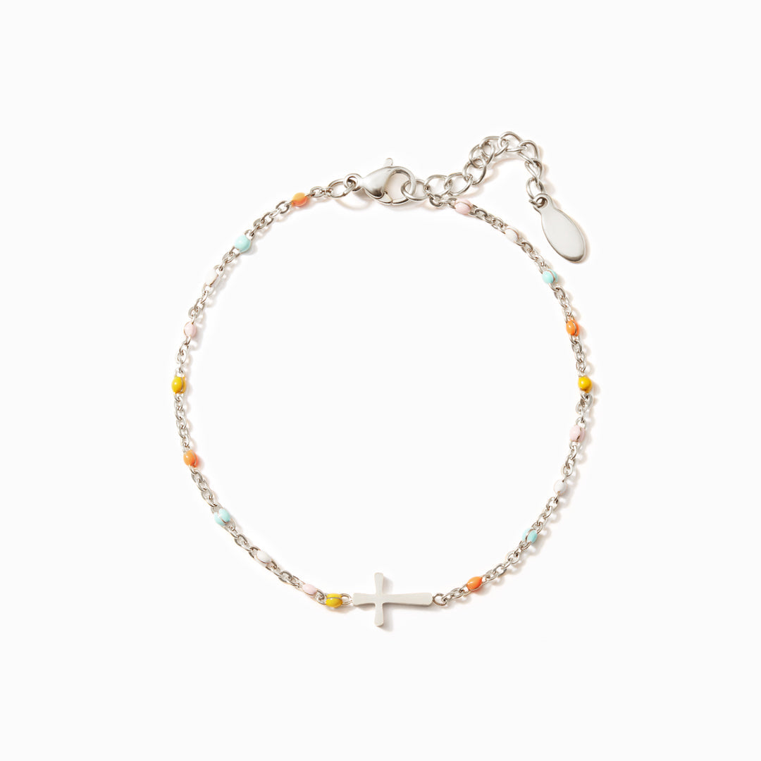 We Never Walk Alone Cross Bracelet