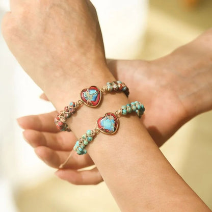 💝Jasper Heart Bracelet（To My Granddaughter Love You Forever ）