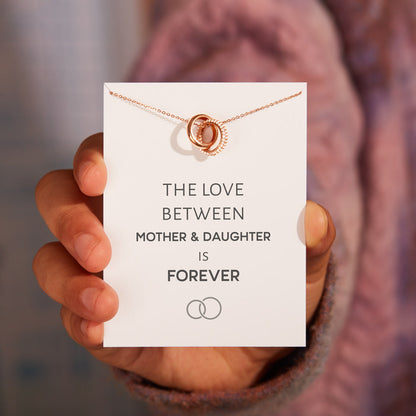 Mother Daughter Love Forever Interlocking Necklace