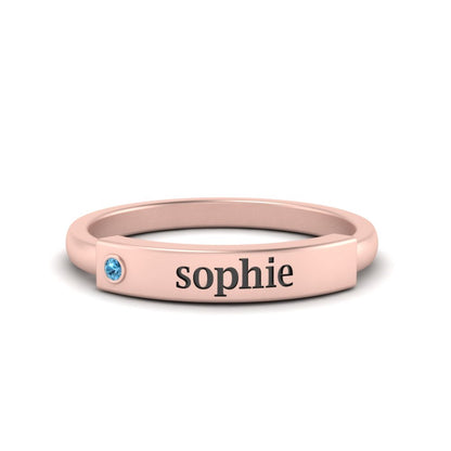 FOR MEMORIAL - CUSTOM NAME & BIRTHSTONR RING