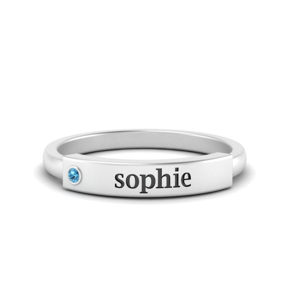 FOR MEMORIAL - CUSTOM NAME & BIRTHSTONR RING