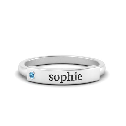 FOR MEMORIAL - CUSTOM NAME & BIRTHSTONR RING