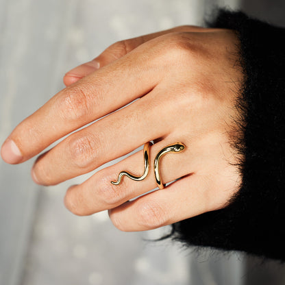 925 Sterling Silver Year of Snake Minimalist Snake Open Ring