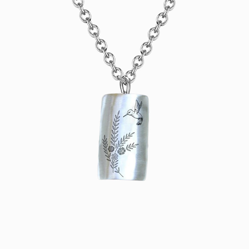 925 Sterling Silver Hummingbird Necklace - Gift For Animal Lover