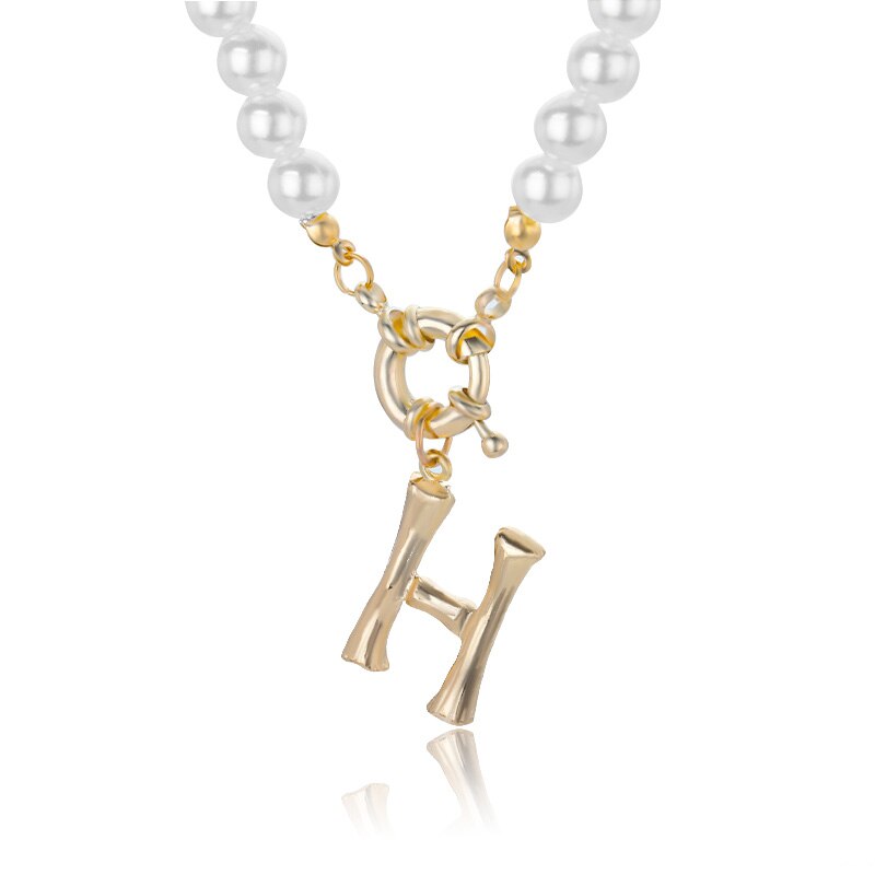 Personal Pearl Necklace Choker Alphabet A-Z