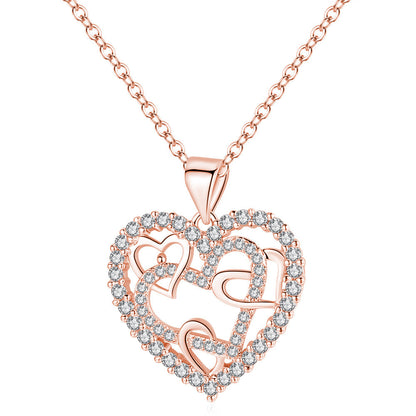 Interlocking Hearts Necklace - 👩‍❤️‍👩'' Sisters of my soul & Friends of my heart''