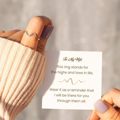 To My Wife Highs And Lows Minimalist Wave Ring