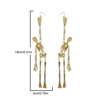 Movable Skeleton Bone Dangle Earrings, Squelette Earrings, Halloween Earrings