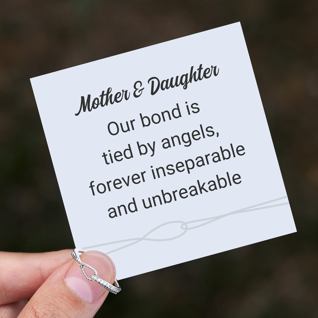 Mother Daughter Mobius Bond Knot Double Band Ring