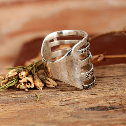 Bohemian Turquoise Engraved Ring