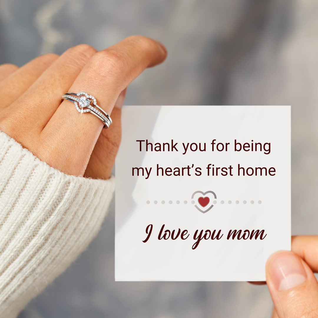 My Heart's First Home Layered Heart Ring