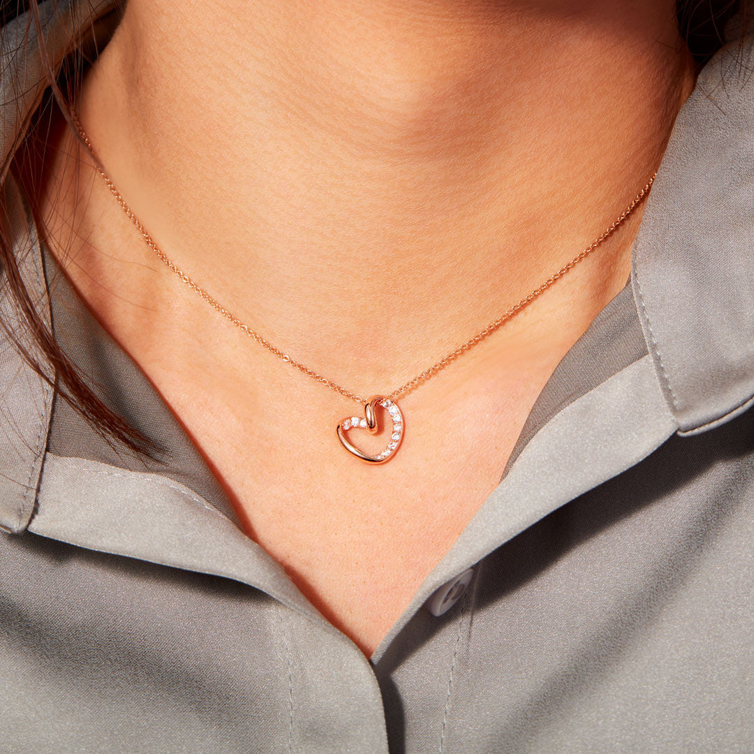 My Beautiful Granddaughter Twist Pave Heart Necklace